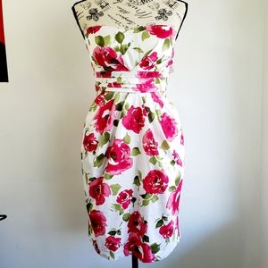 Floral Strapless Wrap Dress